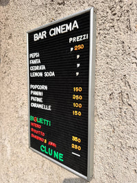 Listino prezzi - Bar cinema Clune