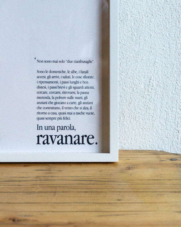 Poster Ravanare - “Tutta questa fatica per due cianfrusaglie”