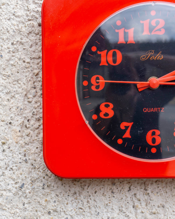 Orologio vintage Polis rosso e nero – 1980