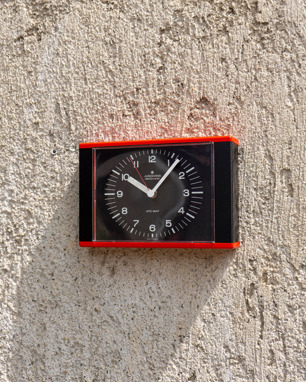 Orologio vintage Junghans nero e rosso metallo plastica – 1970
