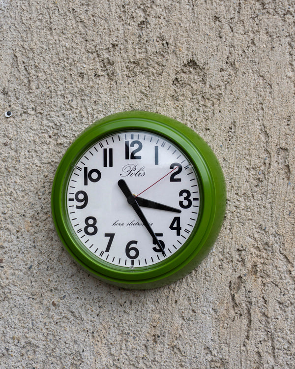 Orologio vintage Polis verde bombato rotondo – 1980