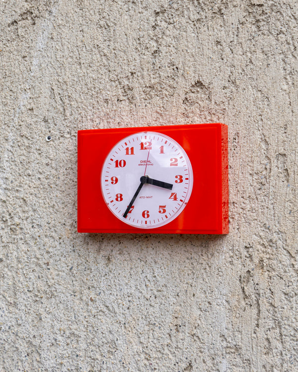 Orologio vintage Diehl rosso in plastica – 1970