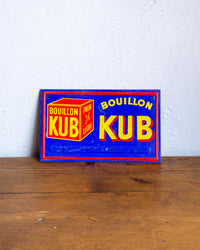 Insegna vintage espositore Bouillon Kub in metallo – Francia