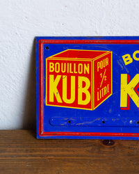 Insegna vintage espositore Bouillon Kub in metallo – Francia
