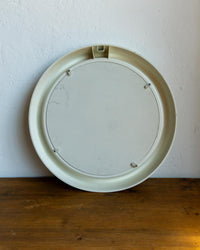 Specchio vintage bianco bombato in plastica – 1970