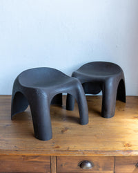 Coppia poltroncine vintage Efebino Stacy Dukes Artemide marroni – 1970