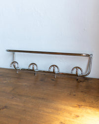 Appendiabiti vintage industriale cromato con cappelliera – 1970
