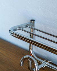 Appendiabiti vintage industriale cromato con cappelliera – 1970