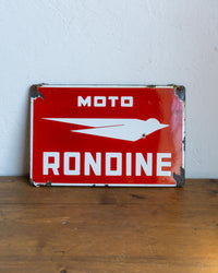 Insegna vintage smaltata Moto Rondine Smalti Firenze