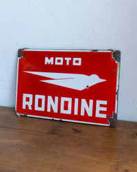 Insegna vintage smaltata Moto Rondine Smalti Firenze