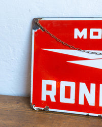 Insegna vintage smaltata Moto Rondine Smalti Firenze