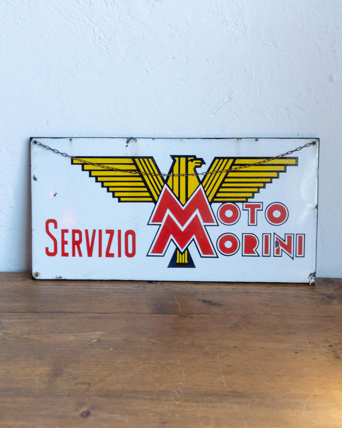 Insegna vintage smaltata Moto Morini Servizio – 1960