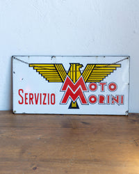 Insegna vintage smaltata Moto Morini Servizio – 1960