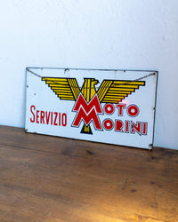 Insegna vintage smaltata Moto Morini Servizio – 1960