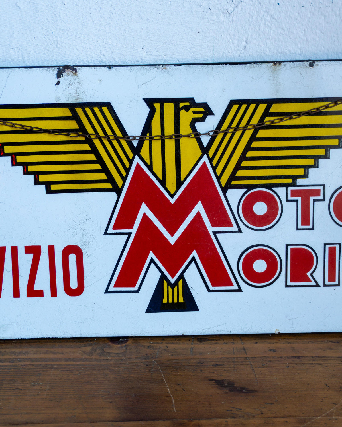 Insegna vintage smaltata Moto Morini Servizio – 1960