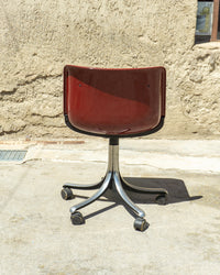 Sedia vintage Modus Tecno Osvaldo Borsani bordeaux – 1970