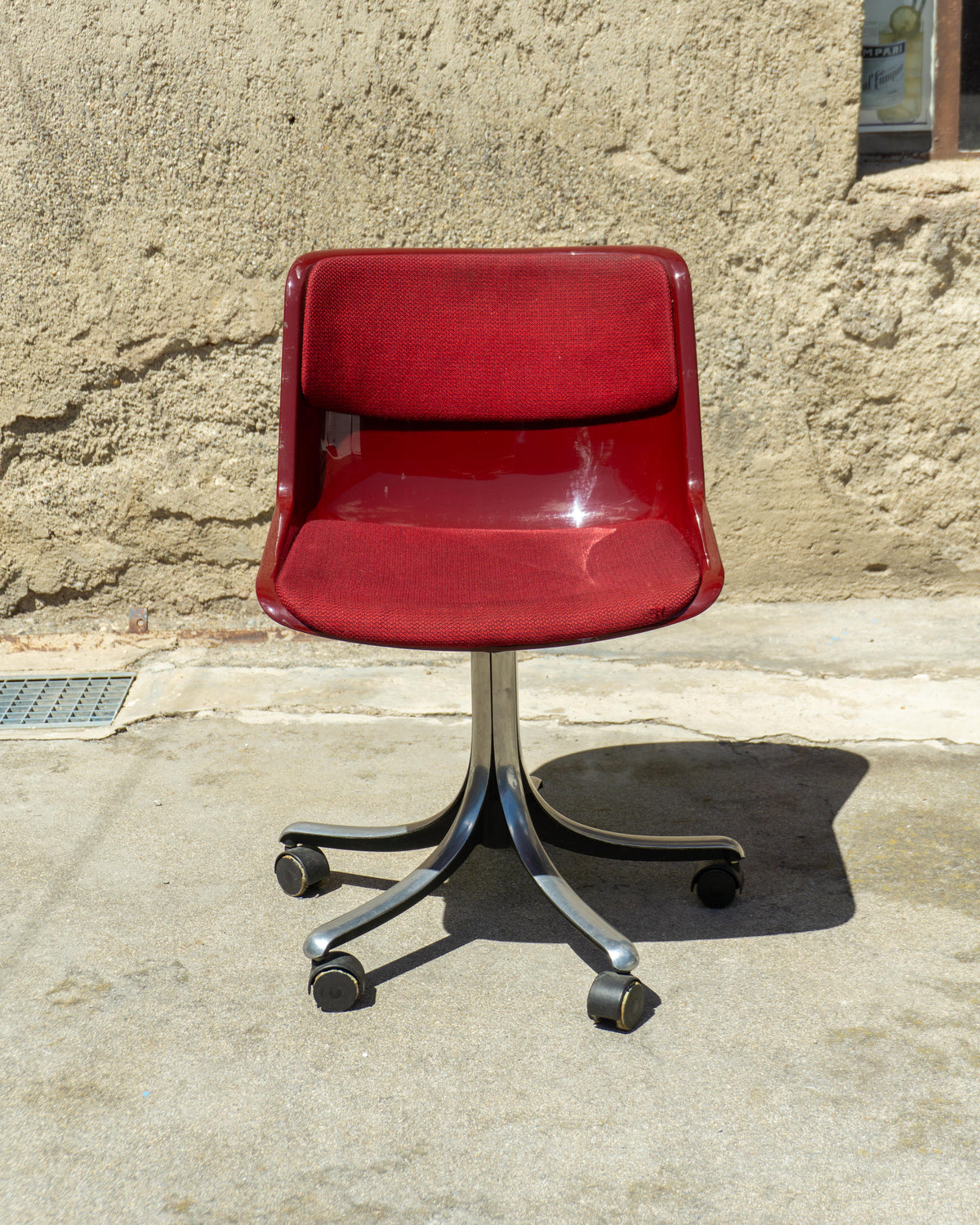 Sedia vintage Modus Tecno Osvaldo Borsani bordeaux – 1970