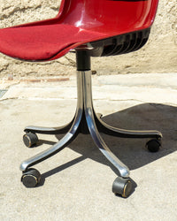 Sedia vintage Modus Tecno Osvaldo Borsani bordeaux – 1970