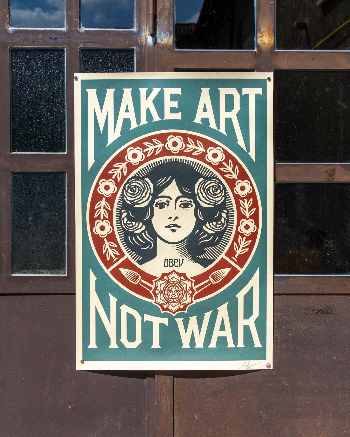 MAKE ART NOT WAR – Litografia Offset OBEY ( versione blue )