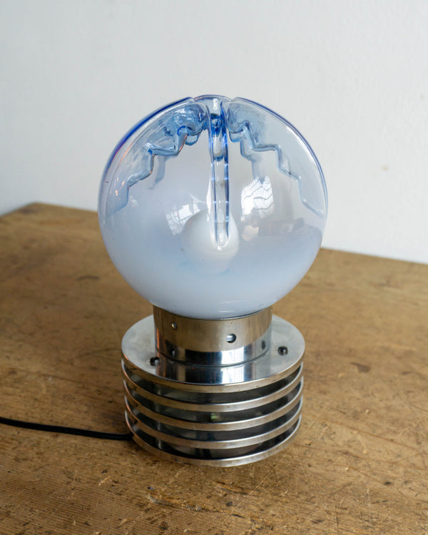 Lampada Space Age in Vetro e Metallo Cromato – Anni '60