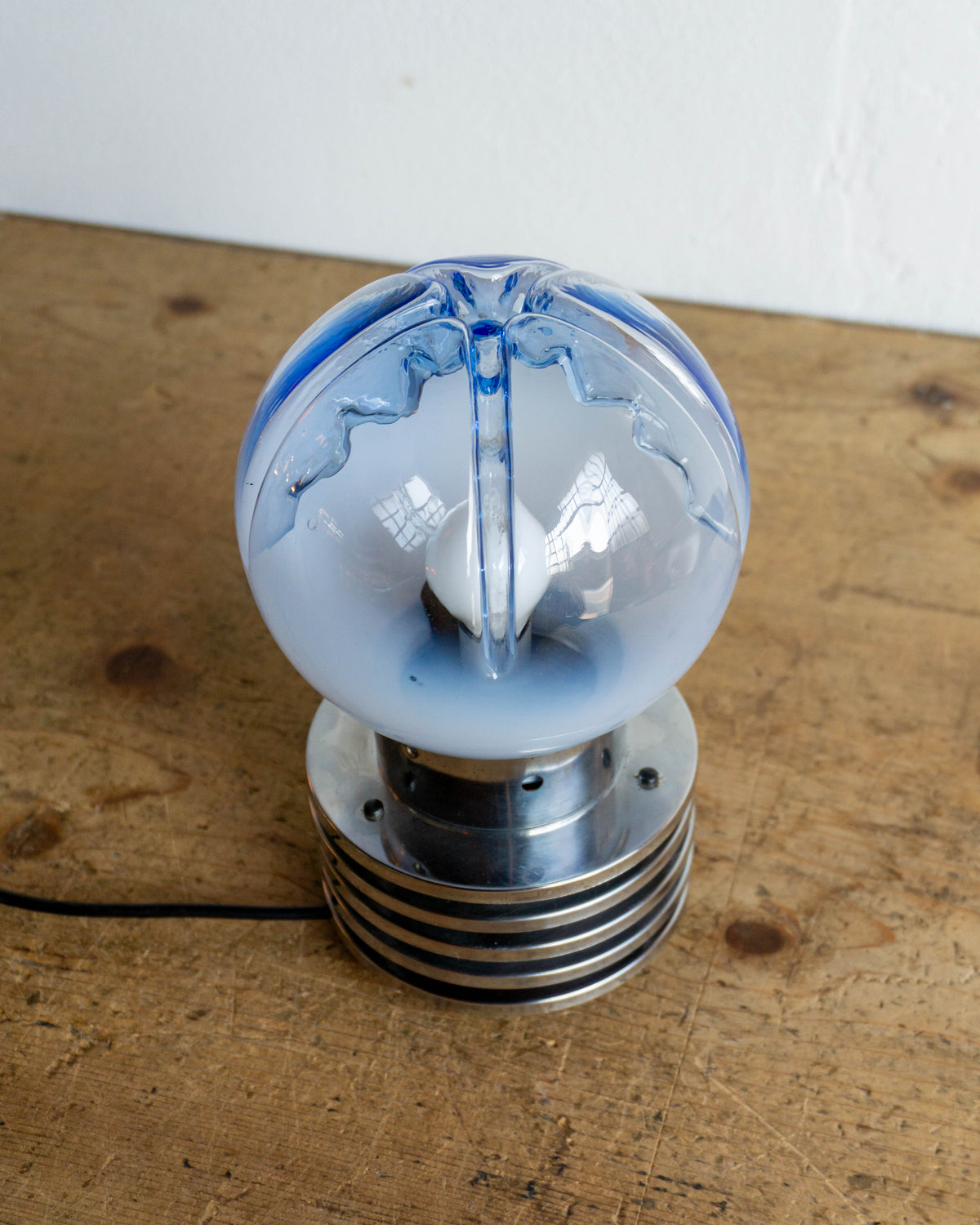 Lampada Space Age in Vetro e Metallo Cromato – Anni '60