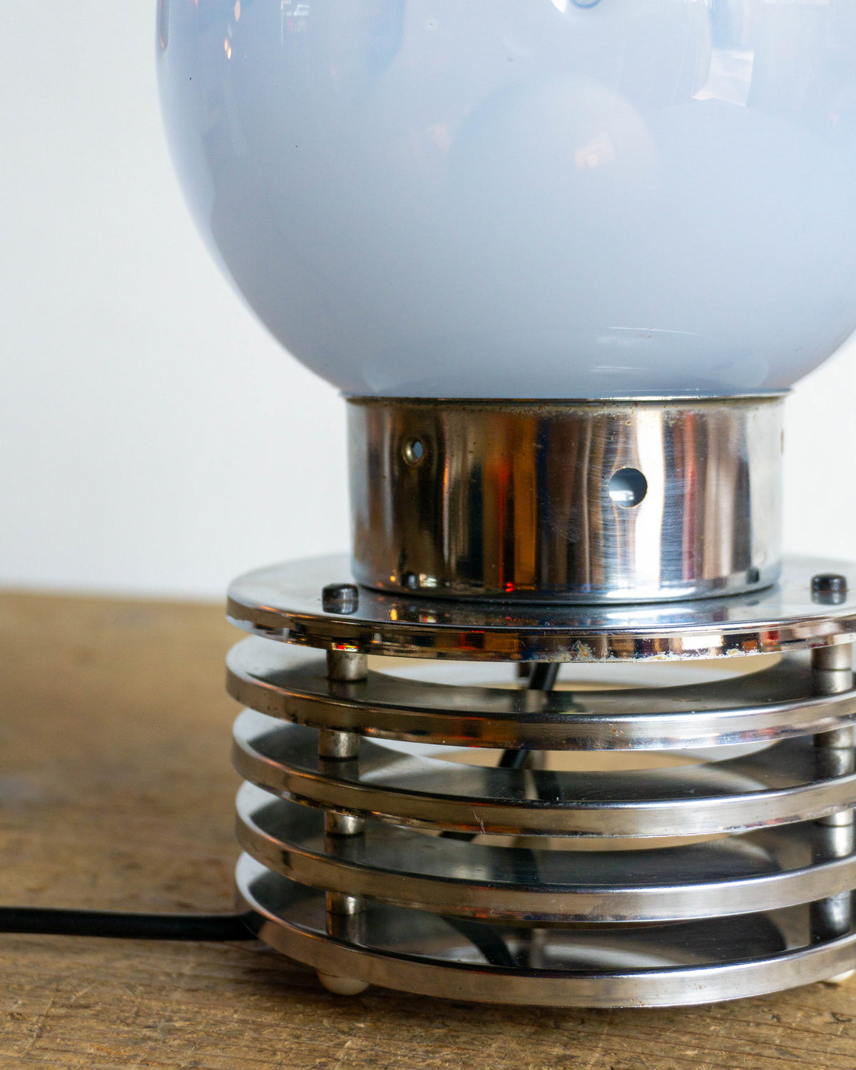 Lampada Space Age in Vetro e Metallo Cromato – Anni '60