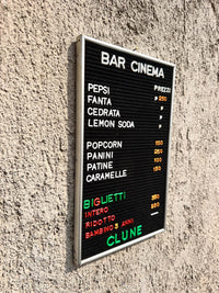 Listino prezzi - Bar cinema Clune