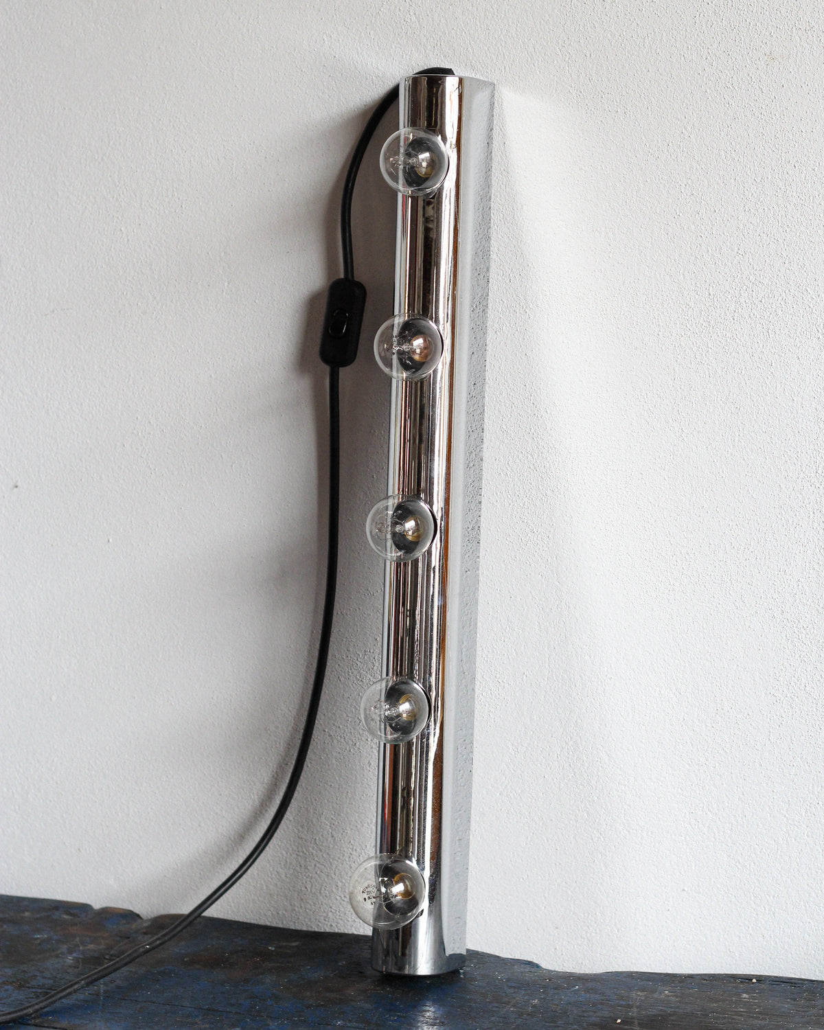 Lampada da parete vintage cromata a cinque luci – Francia