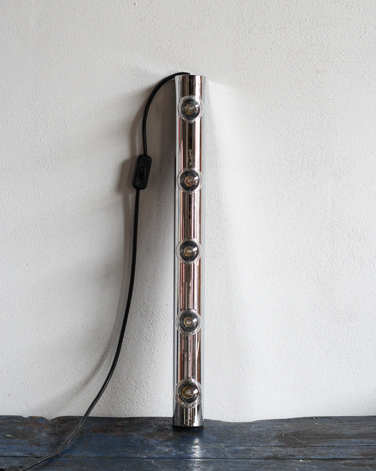 Lampada da parete vintage cromata a cinque luci – Francia