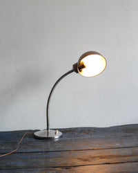 Lampada vintage snodabile argento con base tonda – 1960