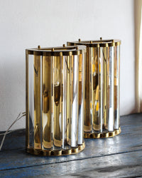 Coppia applique Art Déco in ottone e vetro – 1930/1940