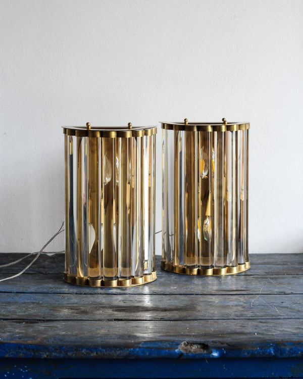 Coppia applique Art Déco in ottone e vetro – 1930/1940
