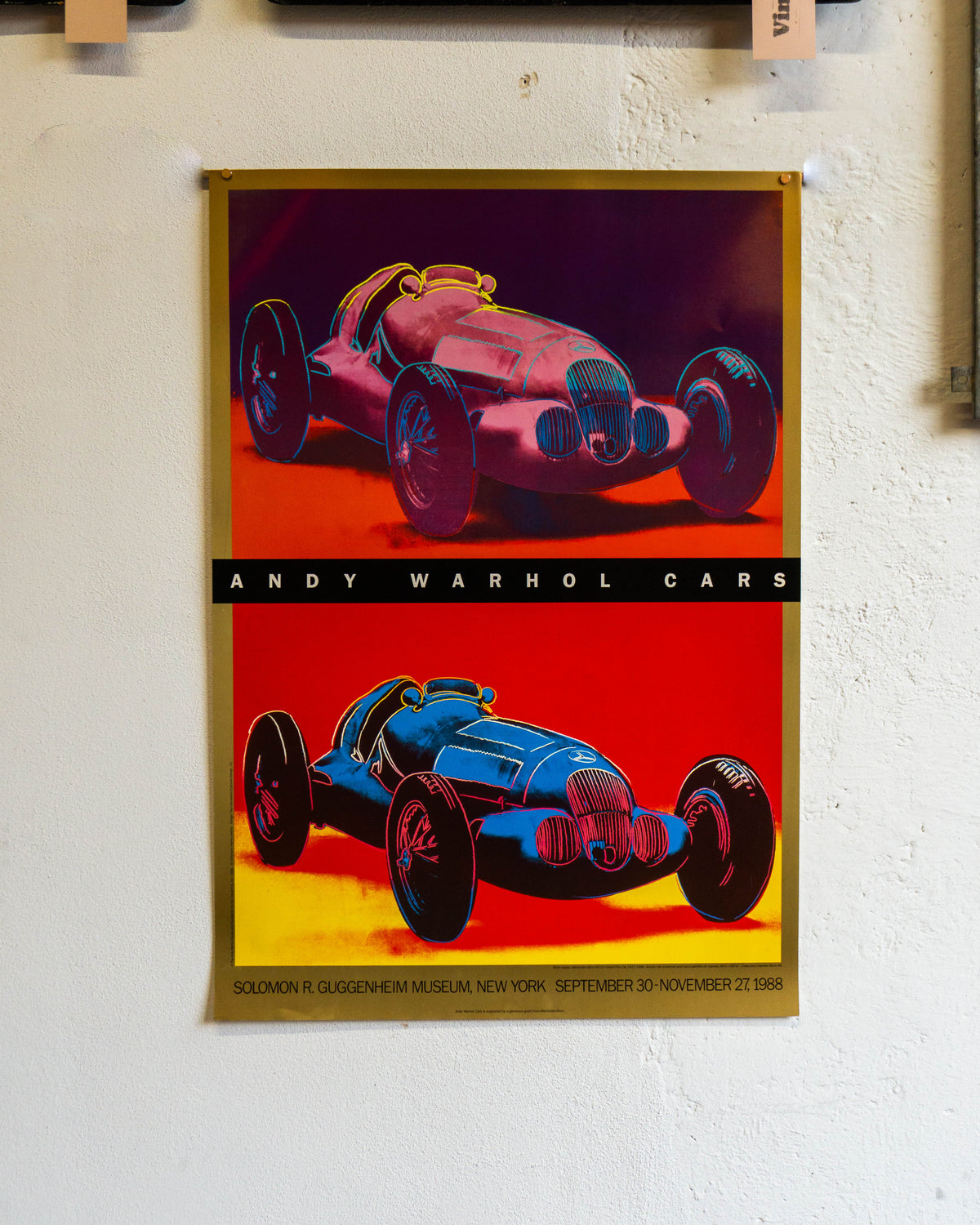 Manifesto Mostra Andy Warhol Cars - Guggenheim New York 1988