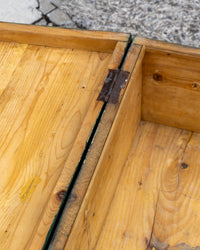 Baule vintage in legno verde con scritta Italia – 1980