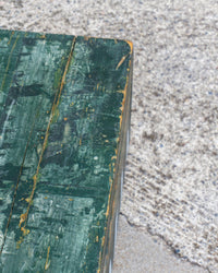 Baule vintage in legno verde con scritta Italia – 1980