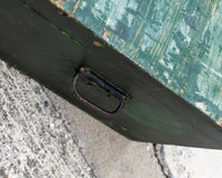 Baule vintage in legno verde con scritta Italia – 1980
