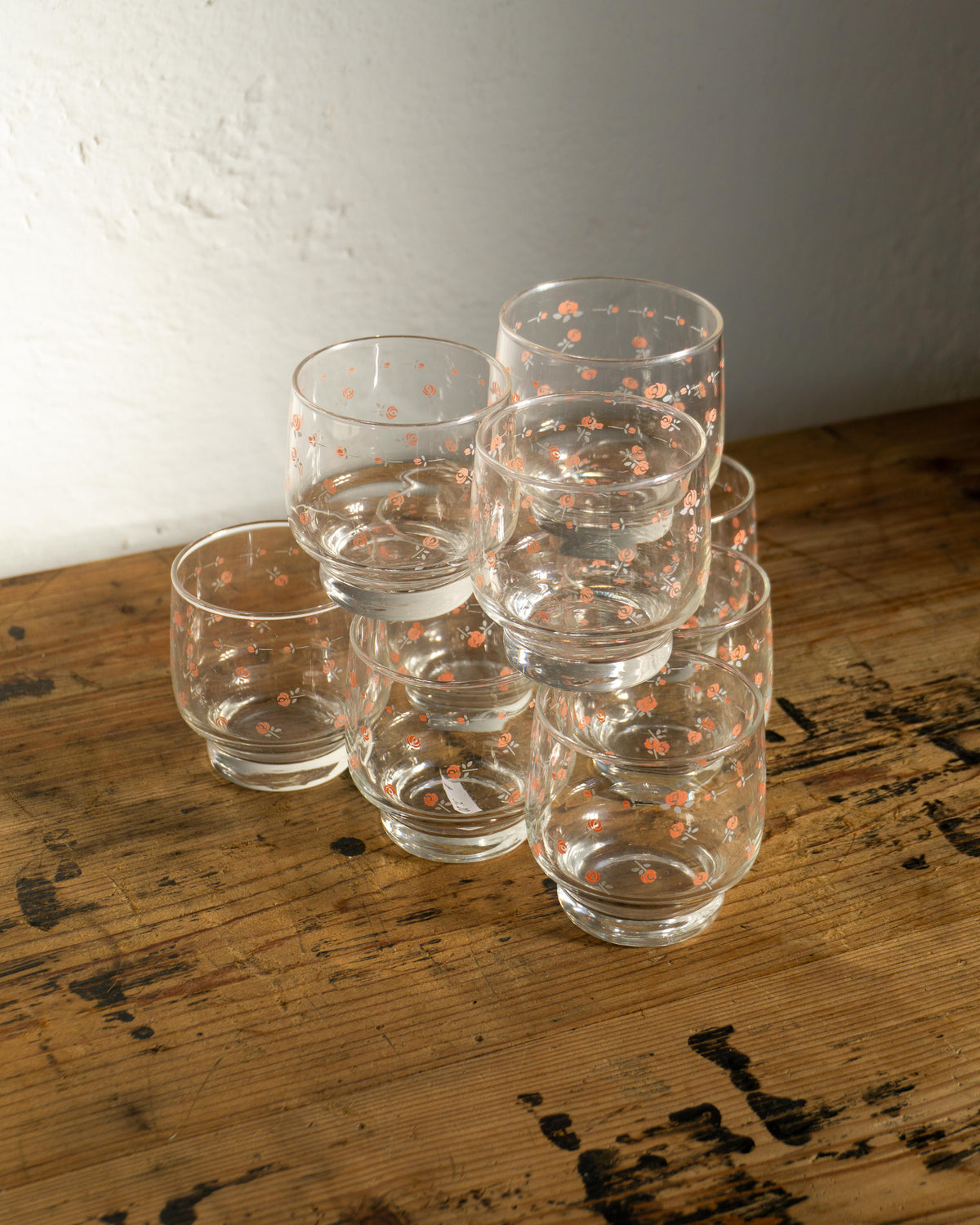 Bicchiere floreale vintage – anni ’70