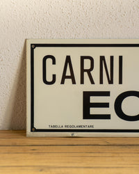 Insegna Carni macellate fresche equine 1960/70 Italia