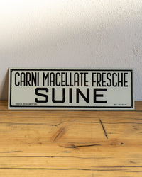 Insegna Carni macellate fresche suine 1980 Italia