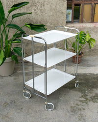 Carrello di servizio vintage bianco