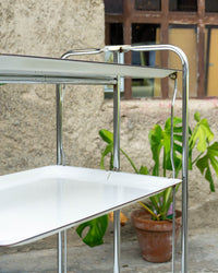 Carrello di servizio vintage bianco