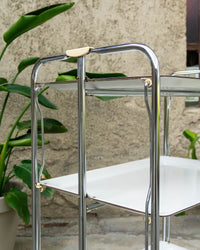 Carrello di servizio vintage bianco