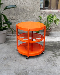 Carrello da bar in plastica arancio vintage Space Age - anni '70