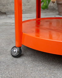 Carrello da bar in plastica arancio vintage Space Age - anni '70