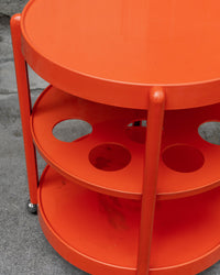 Carrello da bar in plastica arancio vintage Space Age - anni '70