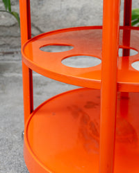 Carrello da bar in plastica arancio vintage Space Age - anni '70