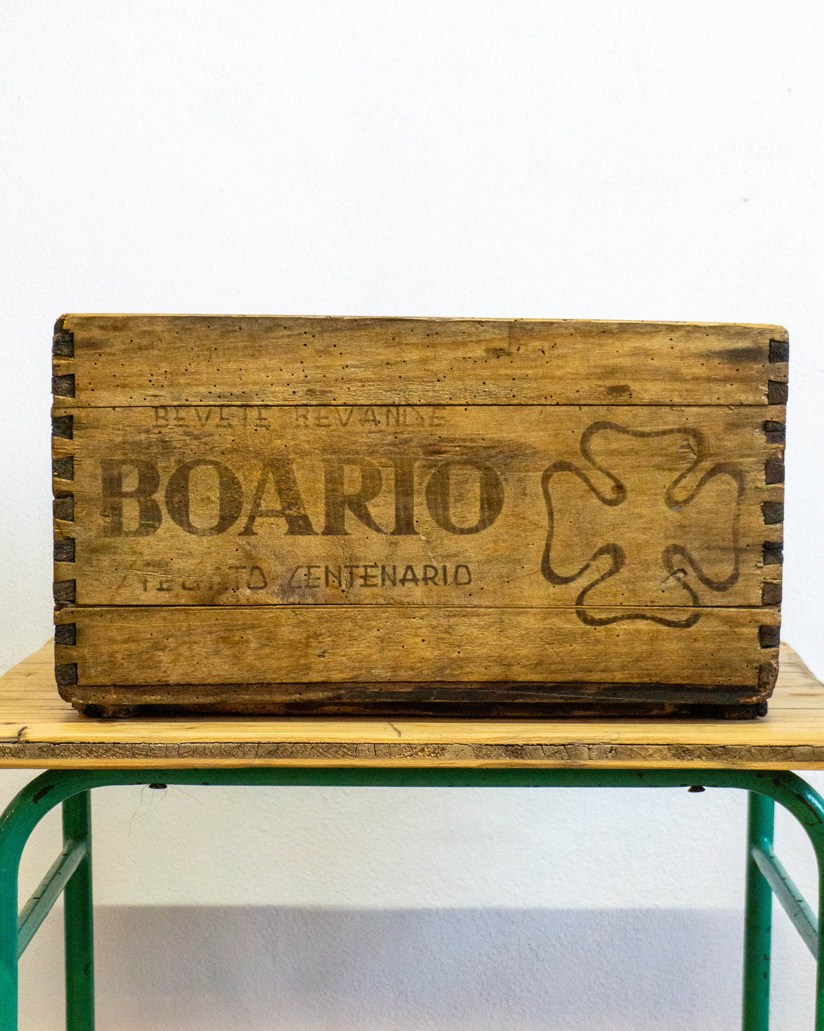 Cassetta legno pubblicitaria Boario