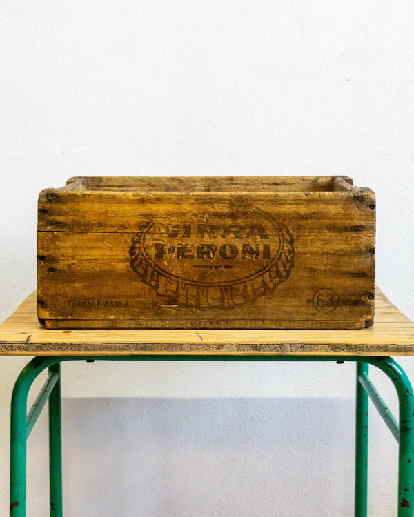 Cassetta legno pubblicitaria Peroni
