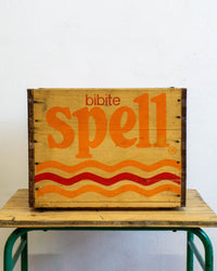 Cassetta legno pubblicitaria Spell