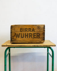 Cassetta legno pubblicitaria Birra Wuhrer